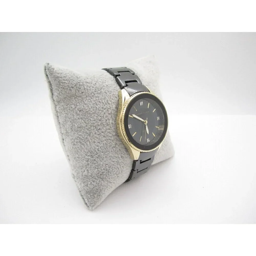 Women Anne Klein Ceramic Diamond Quartz 32mm Analog Watch (G843) 